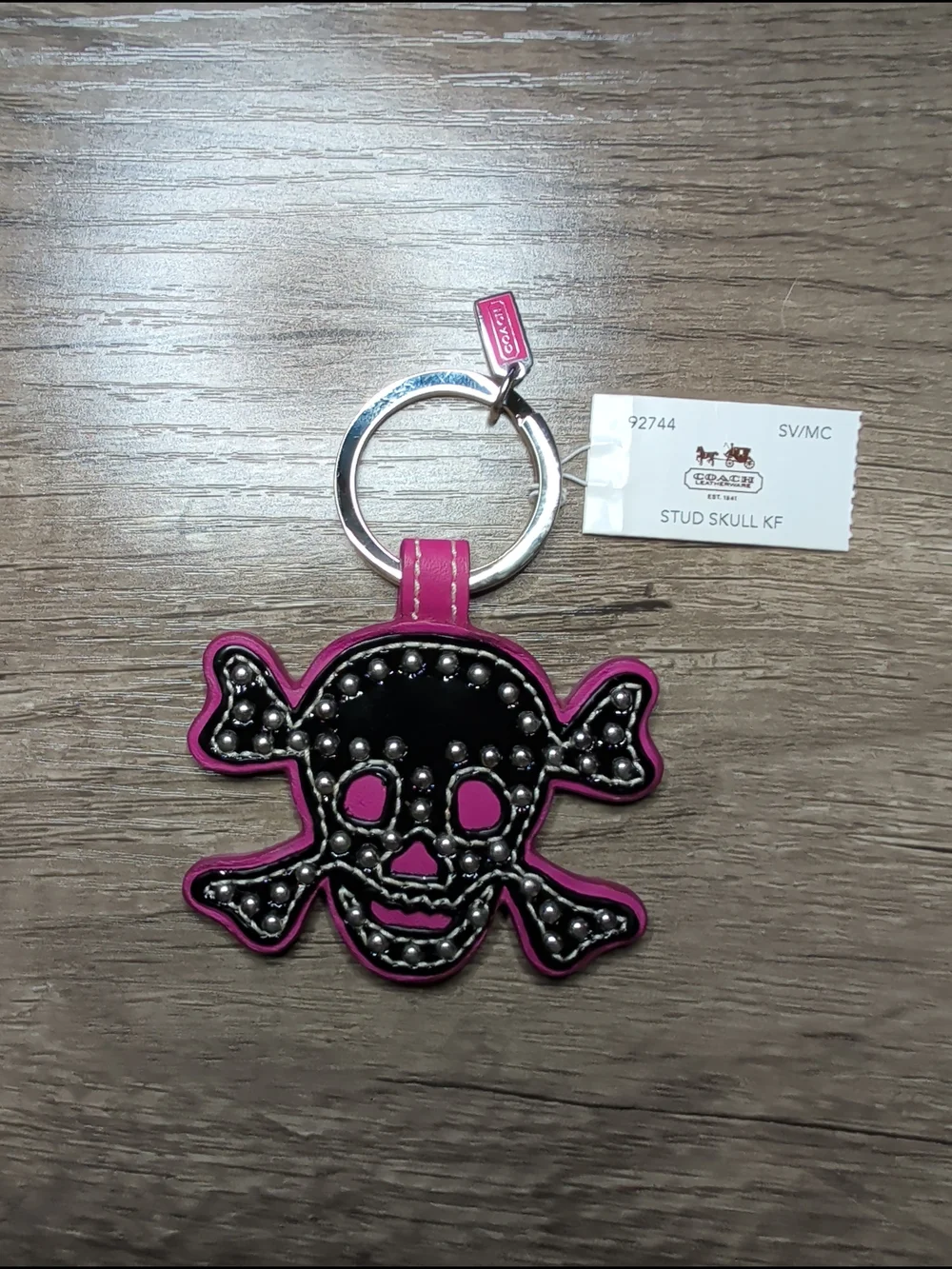 Coach Stud Skull Keyfob